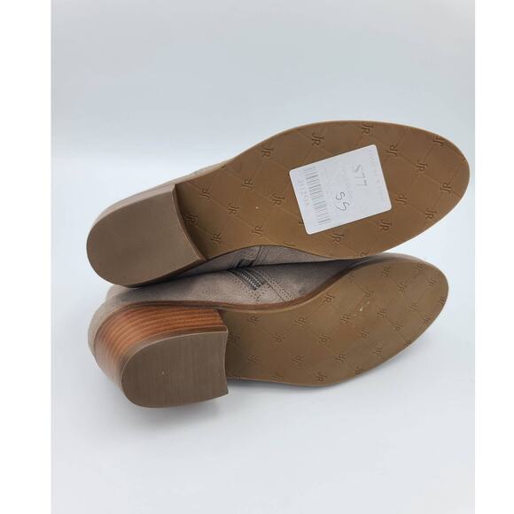 Jack Rogers Peyton Taupe Suede Leather Ankle Boots Size 5.5 - Picture 5 of 5